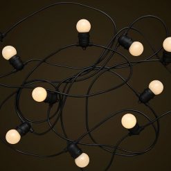 Black Party Festoon Lighting - 1W White LED Light Globes