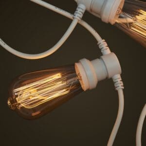 Commercial Festoon with Teardrop Edison Globes