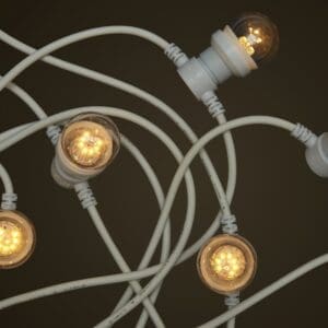 Commercial White Festoon Lighting - 1W Small Clear LED Light Globes