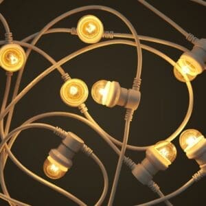 Commercial White Festoon Lighting - 15W Small Clear Light Globes