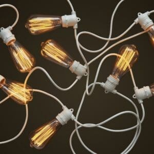 White Party Festoon Lighting - Teardrop Edison Light Globes