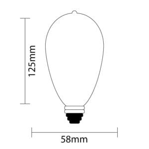 ST58 Fancy Teardrop Edison Festoon Light Globe Specifications
