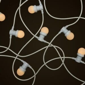 White Commercial Festoon - 1W White LED Globes