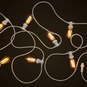 White Commercial Festoon - 4W Teardrop Edison LED Globes