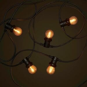 Black Commercial Festoon - 2W FIlament LED Globes