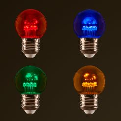 Multi Coloured 1W LED Festoon Globes